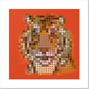 Animals Portrait Tiger in Dots Posters and Art